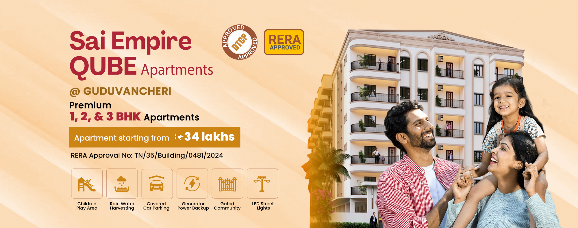 Best 1,2 & 3 BHK Apartments for Sale - Sai Empire Qube