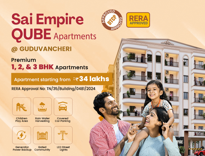 Best 1,2 & 3 BHK Apartments for Sale - Sai Empire Qube